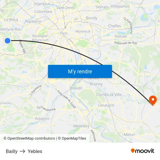 Bailly to Yebles map