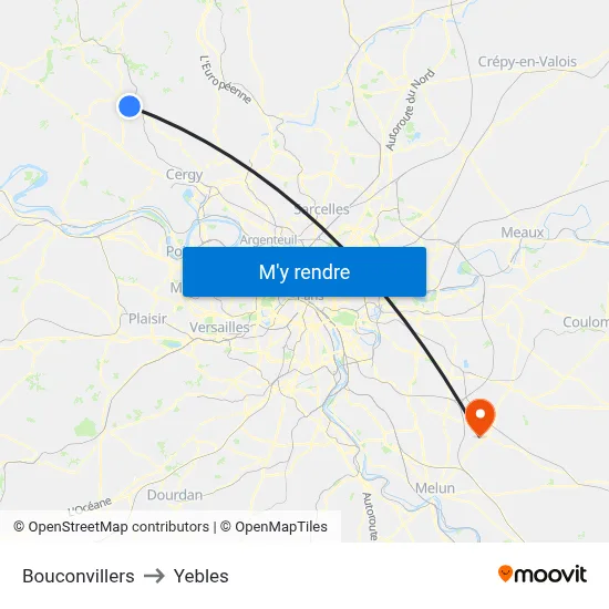 Bouconvillers to Yebles map