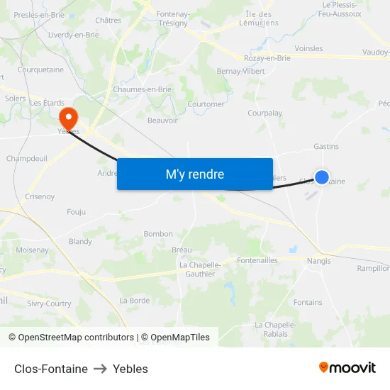 Clos-Fontaine to Yebles map