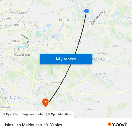 Isles-Les-Meldeuses to Yebles map