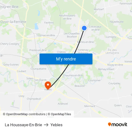 La Houssaye-En-Brie to Yebles map