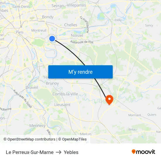 Le Perreux-Sur-Marne to Yebles map