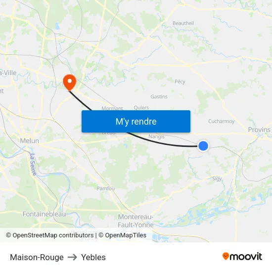 Maison-Rouge to Yebles map