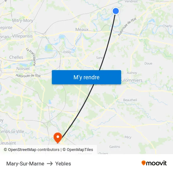 Mary-Sur-Marne to Yebles map