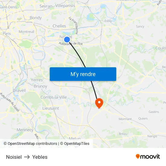 Noisiel to Yebles map