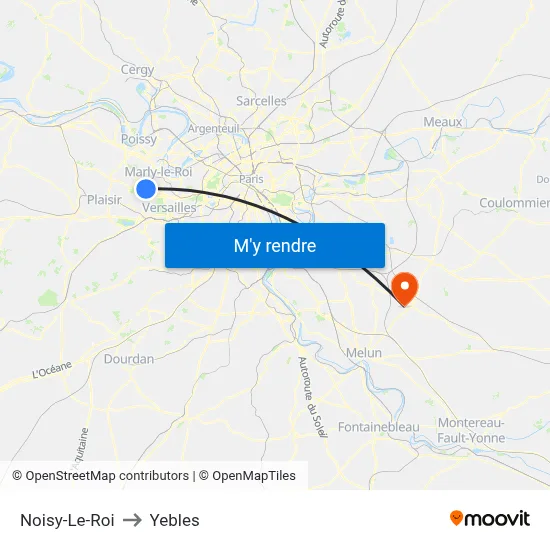 Noisy-Le-Roi to Yebles map