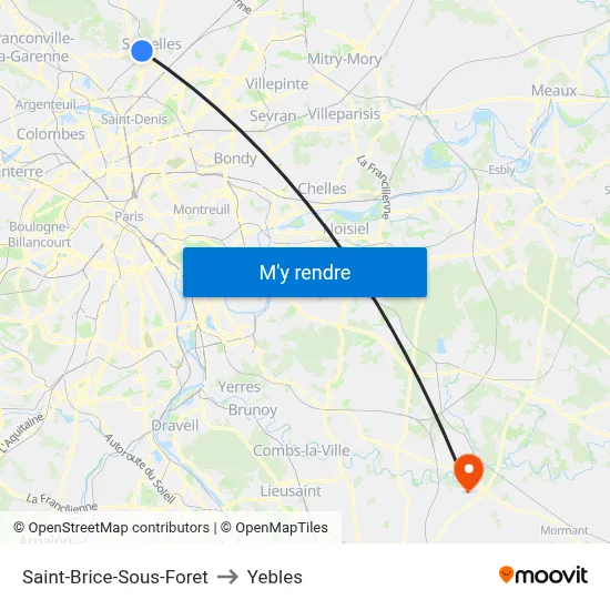 Saint-Brice-Sous-Foret to Yebles map