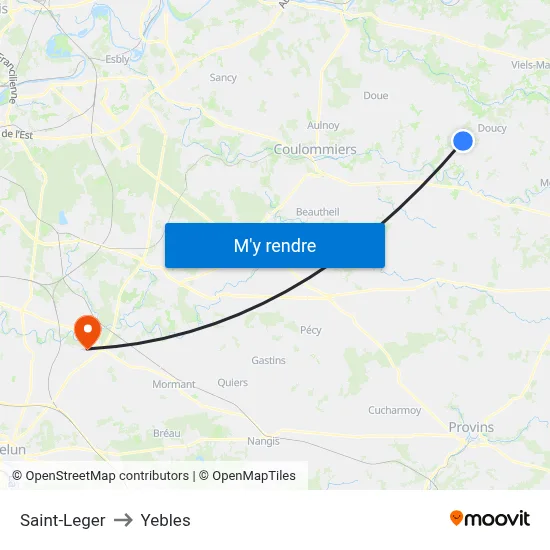 Saint-Leger to Yebles map