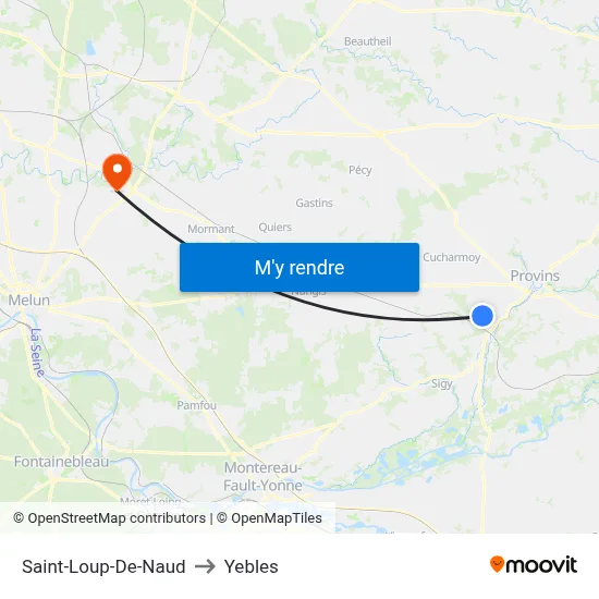 Saint-Loup-De-Naud to Yebles map