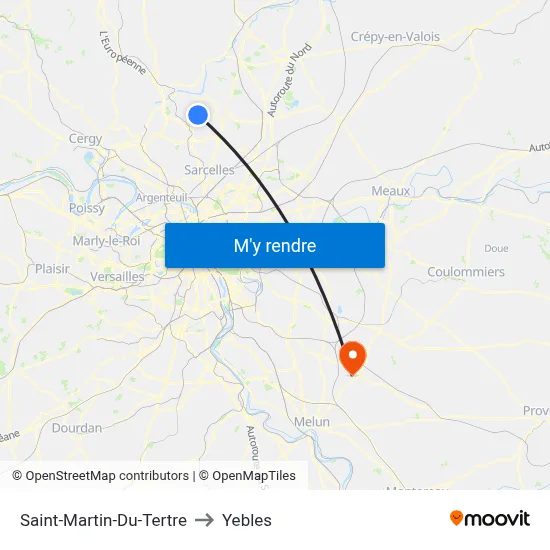 Saint-Martin-Du-Tertre to Yebles map