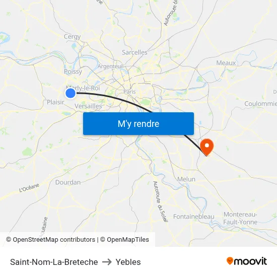 Saint-Nom-La-Breteche to Yebles map
