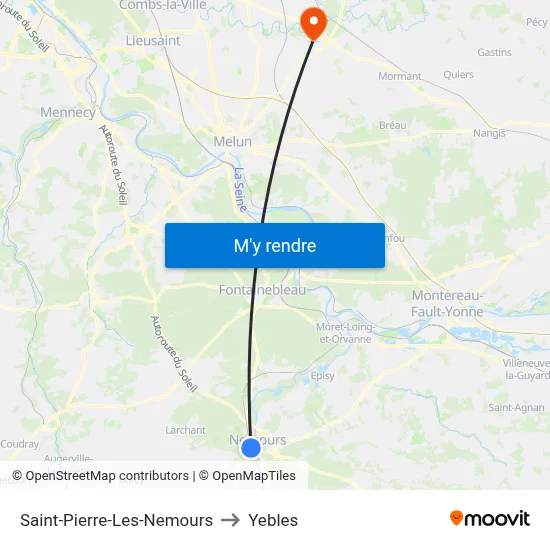 Saint-Pierre-Les-Nemours to Yebles map