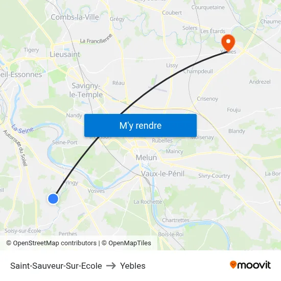 Saint-Sauveur-Sur-Ecole to Yebles map