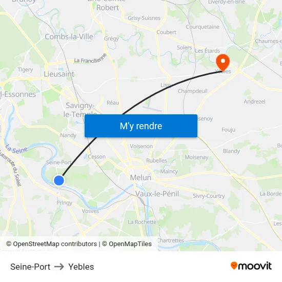 Seine-Port to Yebles map