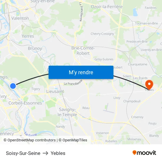 Soisy-Sur-Seine to Yebles map
