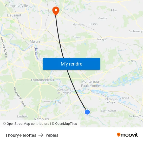 Thoury-Ferottes to Yebles map