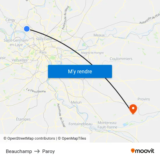 Beauchamp to Paroy map