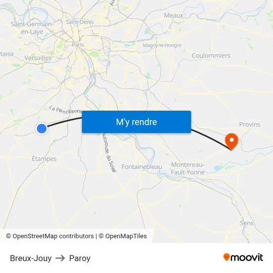 Breux-Jouy to Paroy map
