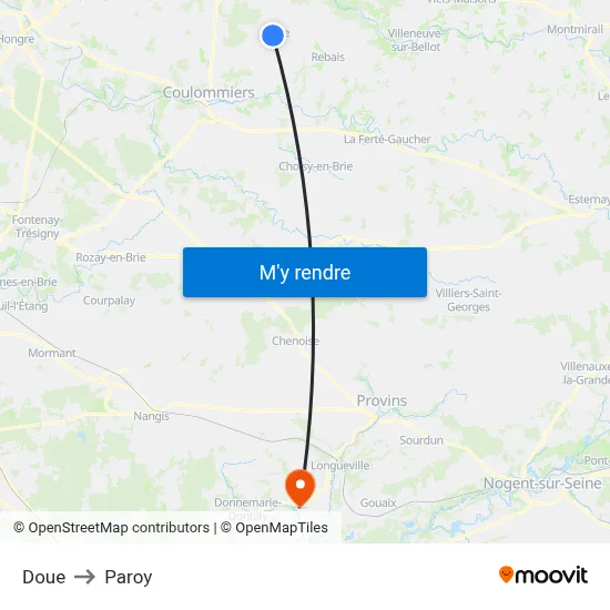 Doue to Paroy map