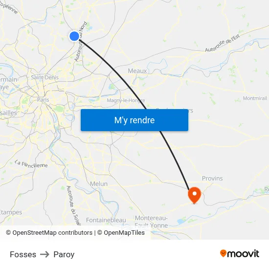 Fosses to Paroy map