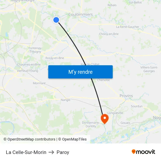 La Celle-Sur-Morin to Paroy map