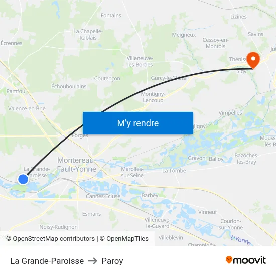 La Grande-Paroisse to Paroy map