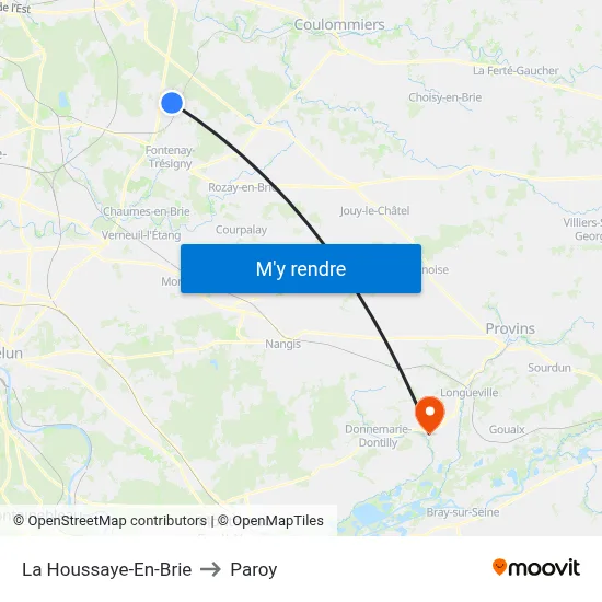 La Houssaye-En-Brie to Paroy map