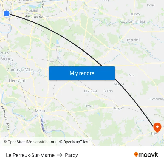 Le Perreux-Sur-Marne to Paroy map