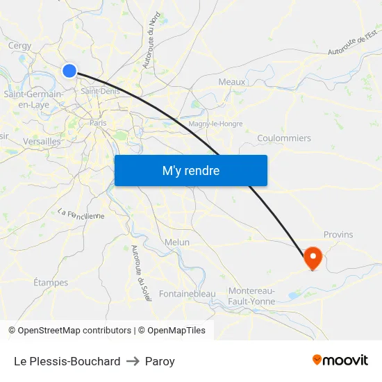 Le Plessis-Bouchard to Paroy map