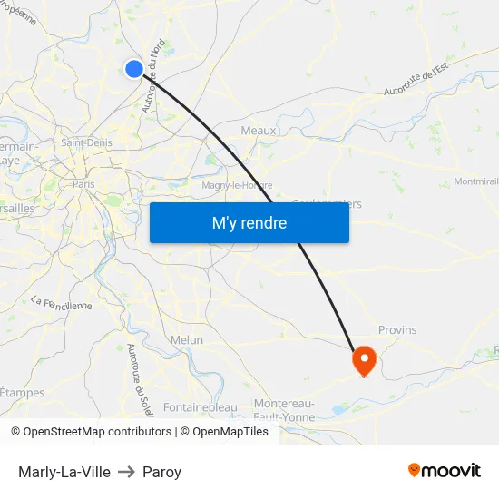 Marly-La-Ville to Paroy map