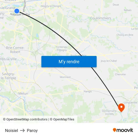 Noisiel to Paroy map