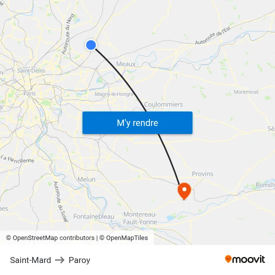 Saint-Mard to Paroy map