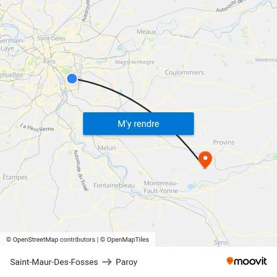 Saint-Maur-Des-Fosses to Paroy map