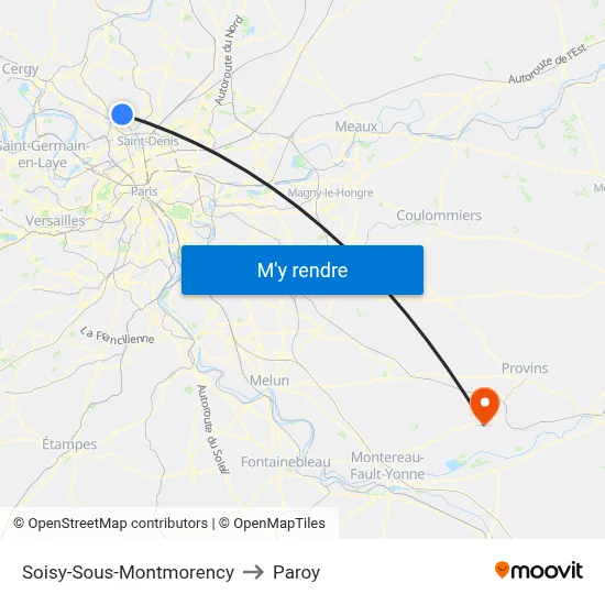 Soisy-Sous-Montmorency to Paroy map