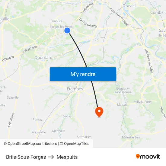 Briis-Sous-Forges to Mespuits map