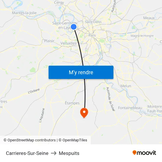 Carrieres-Sur-Seine to Mespuits map