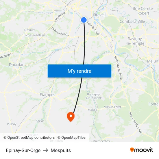 Epinay-Sur-Orge to Mespuits map