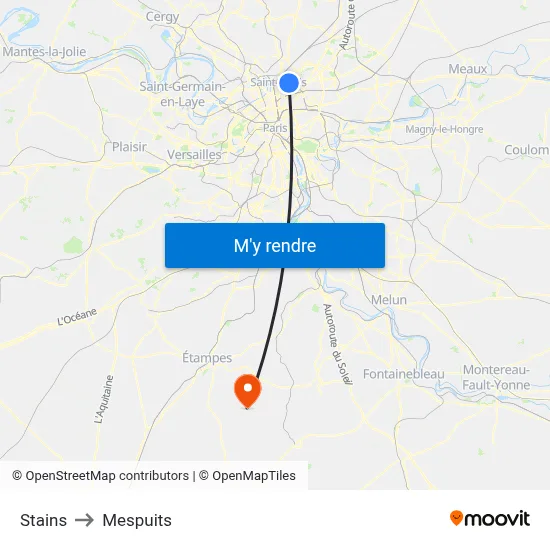 Stains to Mespuits map