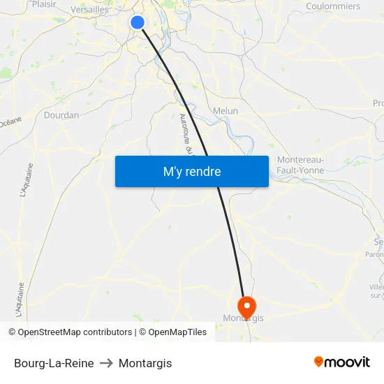 Bourg-La-Reine to Montargis map