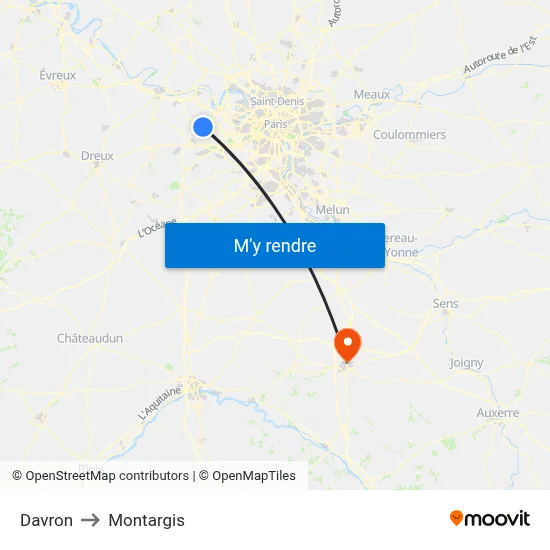 Davron to Montargis map
