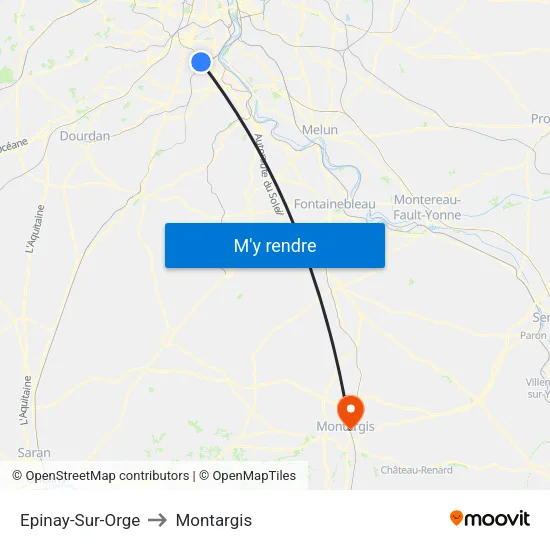 Epinay-Sur-Orge to Montargis map