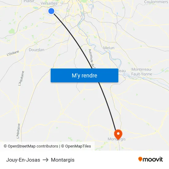 Jouy-En-Josas to Montargis map