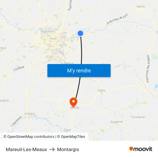 Mareuil-Les-Meaux to Montargis map