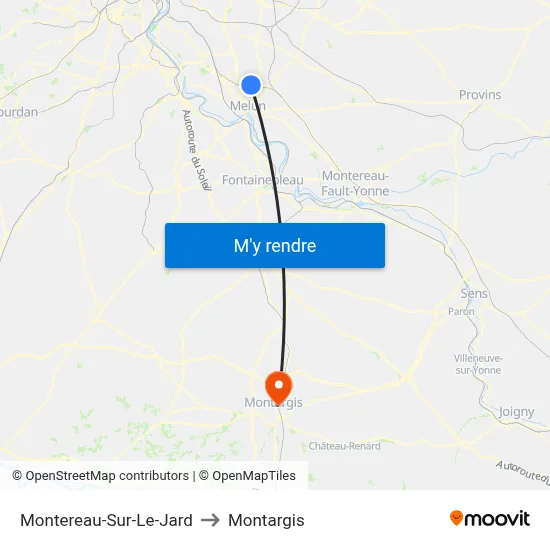 Montereau-Sur-Le-Jard to Montargis map