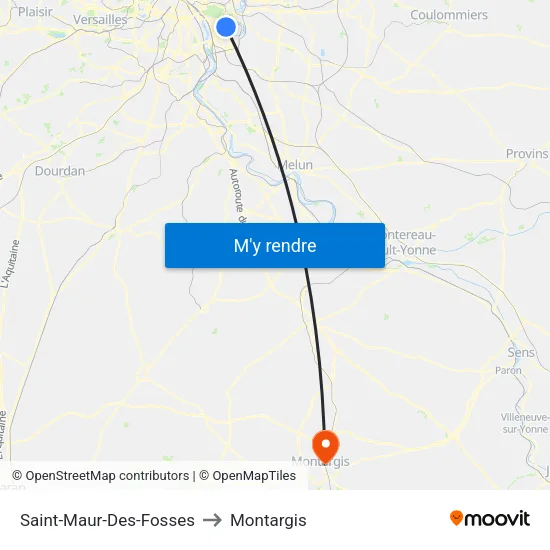 Saint-Maur-Des-Fosses to Montargis map