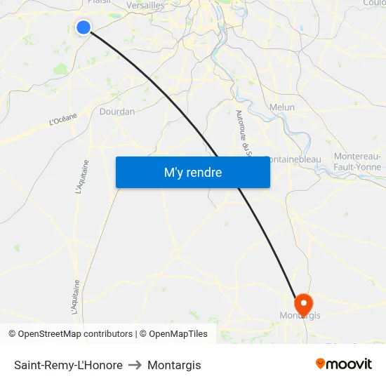 Saint-Remy-L'Honore to Montargis map