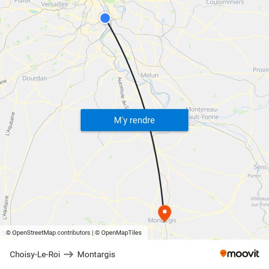 Choisy-Le-Roi to Montargis map