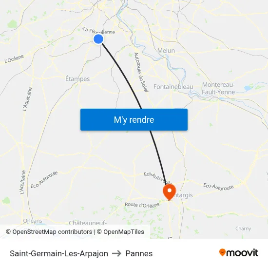 Saint-Germain-Les-Arpajon to Pannes map