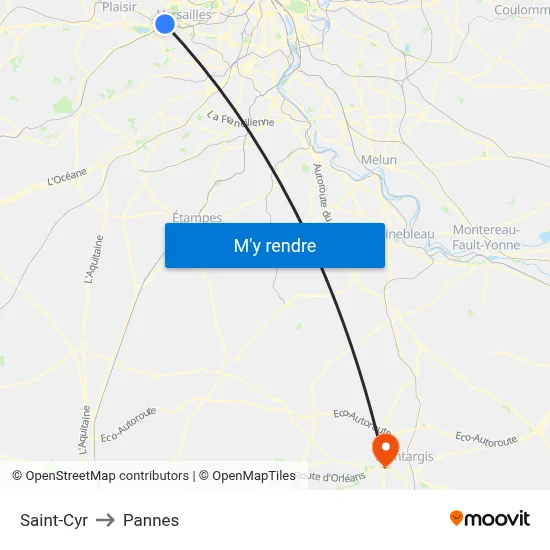 Saint-Cyr to Pannes map