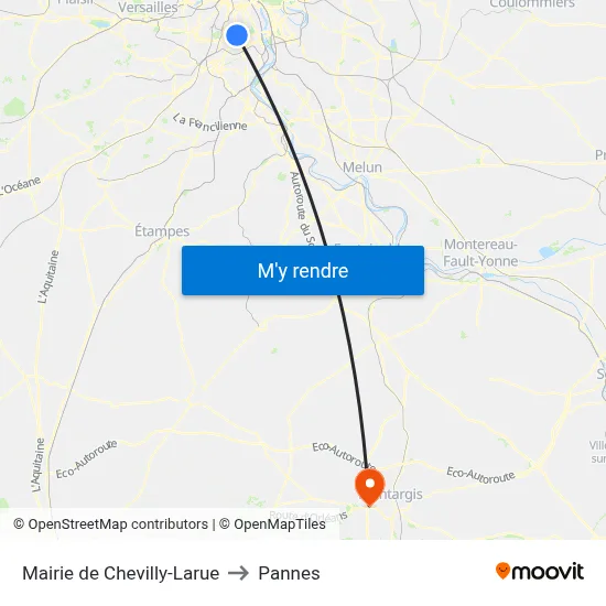Mairie de Chevilly-Larue to Pannes map